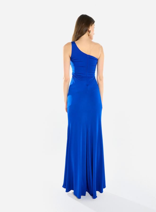 House of Moda Women One Shoulder Draped Evening Maxi Dress - Image 5